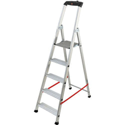 Escabeau professionnel pliable en aluminium 5 marches larges Hailo Alu Pro