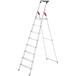 Escabeau aluminium pliable 8 marches L60 – Ultra léger et sécurisé - 3,7M - Hailo