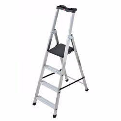 Hailo - Escabeau professionnel 4 marches Ht d'accès 290cm Alu Plateforme PEHD Les avantages de cet Escabeau Hailo professionn ...