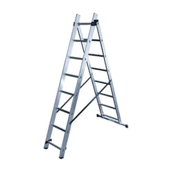 Echelle transformable - 2 plans 2x8 échelons 3,6m/4,5m en aluminium Hailo HobbyStep