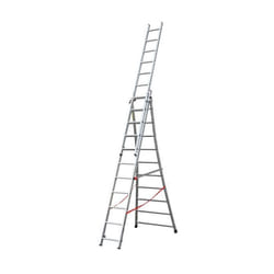 Echelle transformable - HAILO - Pro 3 plans - Aluminium - 3x10 échelons - Hauteur max 6m80