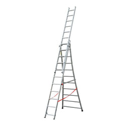 Hailo - Echelle transformable pro 3 plans 3x11 échelons 6,5m/7,3m en aluminium Pro