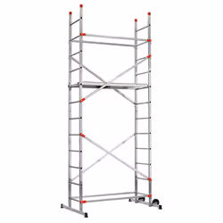Echafaudage roulant pour escalier avec montage rapide 2,4m/4,4m en aluminium Hailo Fast & Lock 5