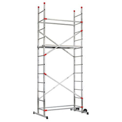 Echafaudage roulant pour escalier avec montage rapide 2,4m/4,4m en aluminium Hailo Fast & Lock 5