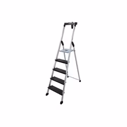 Escabeau aluminium 4XL BLACK + Porte seau 5 marches