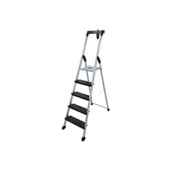 Hailo - Escabeau aluminium 4XL black + Porte seau 5 marches