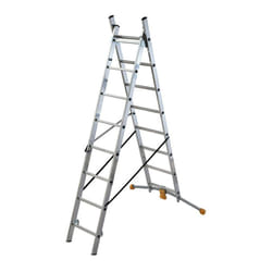 Echelle transformable 2 plans 2x8 échelons 3,5m/4,4m en aluminium Hailo HobbyLot