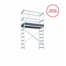 Réhausse échafaudage roulant professionnel 5,4m/7,4m en aluminium Hailo Expert Pro