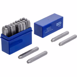 JEU DE 27 LETTRES A FRAPPER Marque BGS Hauteur des lettres de 5 mm Contient les 26 lettres de l'alphabet Contient également l ...