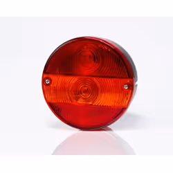 Feu arrière rond 4 fonctions Feu rouge, stop, clignotant et éclairage de plaque.Livré avec vis de fixation, sans ampoules.Ø 1 ...