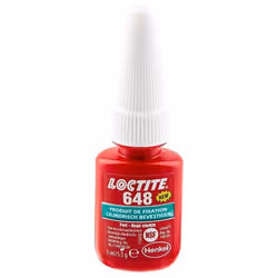 Description générale LOCTITE 648 est un produit de fixation haute résistance, de faible viscosité, conçu pour prévenir le des ...