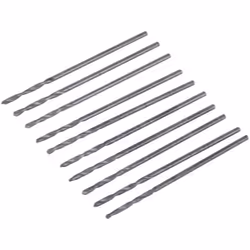 Forets (mèches) en acier super rapide HSS-R forgé laminé. 10 forets de 1 mm Fabriqué selon la norme DIN338 avec angle de poin ...