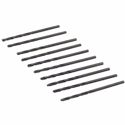 Forets (mèches) en acier super rapide HSS-R forgé laminé. 10 forets de 2 mm Fabriqué selon la norme DIN338 avec angle de poin ...