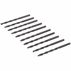 Forets (mèches) en acier super rapide HSS-R forgé laminé. 10 forets de 3 mm Fabriqué selon la norme DIN338 avec angle de poin ...