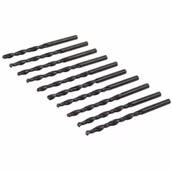 Forets (mèches) en acier super rapide HSS-R forgé laminé. 10 forets de 4 mm Fabriqué selon la norme DIN338 avec angle de poin ...