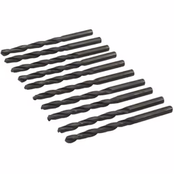 Forets (mèches) en acier super rapide HSS-R forgé laminé. 10 forets de 6 mm Fabriqué selon la norme DIN338 avec angle de poin ...