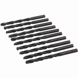 Forets (mèches) en acier super rapide HSS-R forgé laminé. 10 forets de 7 mm Fabriqué selon la norme DIN338 avec angle de poin ...