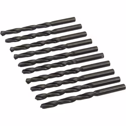 Forets (mèches) en acier super rapide HSS-R forgé laminé. 10 forets de 8 mm Fabriqué selon la norme DIN338 avec angle de poin ...