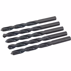 Forets (mèches) en acier super rapide HSS-R forgé laminé. 5 forets de 8.5 mm Fabriqué selon la norme DIN338 avec angle de poi ...