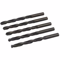 Forets (mèches) en acier super rapide HSS-R forgé laminé. 5 forets de 9 mm Fabriqué selon la norme DIN338 avec angle de point ...
