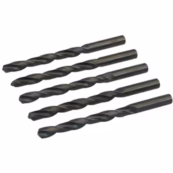 Forets (mèches) en acier super rapide HSS-R forgé laminé. 5 forets de 9.5 mm Fabriqué selon la norme DIN338 avec angle de poi ...