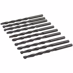 Forets (mèches) en acier super rapide HSS-R forgé laminé. 10 forets de 4.8 mm Fabriqué selon la norme DIN338 avec angle de po ...