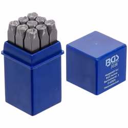 JEU DE 9 CHIFFRES A FRAPPER Marque BGS Hauteur des chiffres 6 mm Contient les 9 chiffres : 1 - 2 - 3 - 4 - 5 - 6 - 7 - 8 - 0  ...