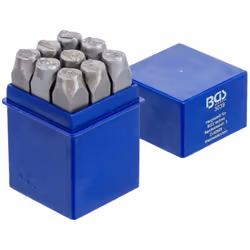 JEU DE 9 CHIFFRES A FRAPPER Marque BGS Hauteur des chiffres 10 mm Contient les 9 chiffres : 1 - 2 - 3 - 4 - 5 - 6 - 7 - 8 - 0 ...