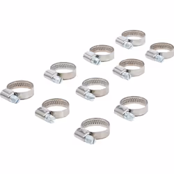 COLLIER DE DURITE EN INOX Serrage de Ø 16 à Ø 25 mm Bande pleine Largeur 9 mm Vis avec tête de 6 pans de 7 mm, fente tournevi ...