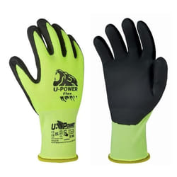 PAIRE DE GANTS DE TRAVAIL PROTECTION HAUTE VISIBILITÉ ENDUIT NITRILE de 8