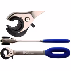 Clé à tuyauter à cliquet rotatif de 15 mm. Solution idéale pour le serrage ou le desserrage des écrous sur tuyau. Moyeu rotat ...