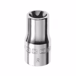 Douille 1/4 TORX femelle E8 Pour vis mâles Torx® Présentation : chromée brillante Photo présentant une douille de cette gamme