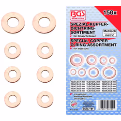 Assortiment de joints cuivre 150 joints - 10 de chaque dimension ci-dessous 13,8 x 7,3 x 1,4 mm / 14,6 x 7,5 x 1,3 mm 14,6 x ...