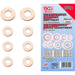 Bgs Technic - Joints cuivre injecteurs assortiment de 150 joints