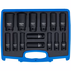 Coffret douilles à choc profondes carré 1/2 (12.7 mm) Douilles multi-empreintes profil Type Gear lock, Triple Plus. Utilisati ...