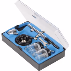 PISTOLET AEROGRAPHE BGS COFFRET DE 6 PIECES Pour un travail précis et peinture au pochoir Comprend un aérographe, un tuyau à  ...