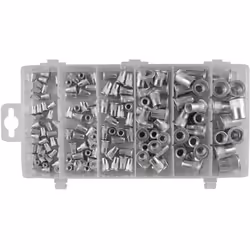 Description générale Assortiment d'inserts filetés en aluminium comprenant 150 inserts de différentes tailles, idéal pour le  ...