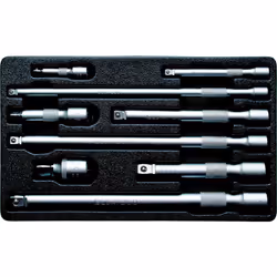 JEU DE RALLONGES OSCILLANTES BGS Comprend les rallonges suivantes : Carré 1/4 : 50 - 100 - 250 mm Carré 3/8 : 75 - 150 - 250  ...