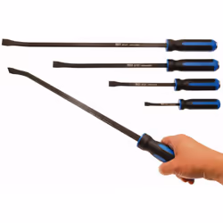 Jeu de 4 leviers Dimensions : 200X10 - 300X15 - 450X18 - 600X18 mm Poignée bi-composants pour plus de maniabilité et une meil ...