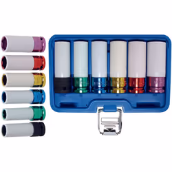 JEU de 6 DOUILLES à CHOCavec PROTECTION pour JANTE ALU 15 - 17 - 19 - 21 - 22 mm et MS 17 (pour Mercedes Classe S)Chrome Moly ...