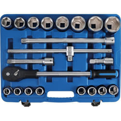 Coffret bgs douilles 6 pans cv 19 a 50 mm 3/4 cliquet et accessoires