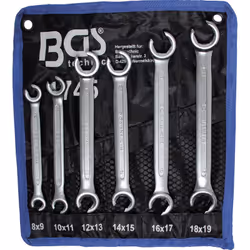 Clés à tuyauter 6 pans de 8 à 19 mm Contient : 8x9, 10x11, 12x13, 14x15, 16x17, 18x19 Finition : chrome satiné Livré en poche ...