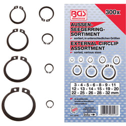 Bgs Technic - Circlips exterieurs de 3 a 32 assortiment de 300 circlips