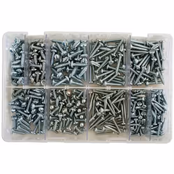 ASSORTIMENT DE VIS AUTOPERCEUSES - Vis tête ronde - Empreinte Pozidriv - Dimensions du No 8 au No 12 No.8 - 4.2 mm x 38 mm No ...