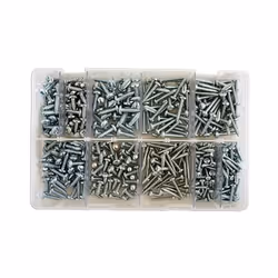 ASSORTIMENT DE VIS AUTOPERCEUSES - Vis tête ronde - Empreinte Pozidriv - Dimensions du No 4 au No 10 No 4 (190 pcs) No.6 - 3. ...