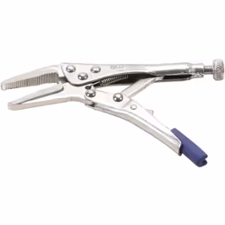 Pince étau à bec long - extra courte - 125 mm Riveté six fois Mâchoires droites En acier spécial Avec vis de réglage et levie ...
