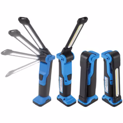 LAMPE BALADEUSE PLIABLE COB-LED A ACCU Technique COB LED, variateur à 50% LED SMD supplémentaire dans la tête de la lampe Têt ...