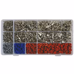 Assortiment de cosses électriques à sertir mâles et femelles non isolées et de joints pour la gamme de capteurs électriques V ...