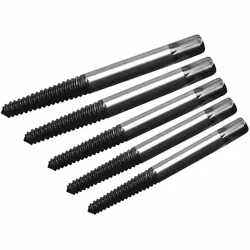 Description générale Jeu de 5 extracteurs de vis de 3 à 19 mm en acier carbone avec un design en pointe, adapté pour une util ...