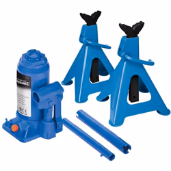 Pack cric bouteille 6 T + 2 chandelles a crEmaillEre 6 T Pour le levage de véhicule ou tout autre usage jusqu'à 6 tonnes Cric ...